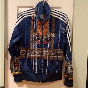 Adidas floral blue track jacket